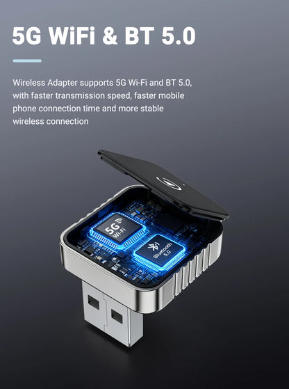 Wireless CarPlay Android 2026 New Smart Auto Adapter Hassle-Free Plug&Play Stable BT WiFi Connect OTA Upgradable Fit 99% Vehicle