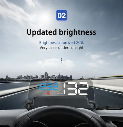 C500 BLUE OBD /T900 GPS HUD Gauge Display Car Head Up Display LCD Car Turbo Gauge Digital Odometer Universal Speed On-board Comp