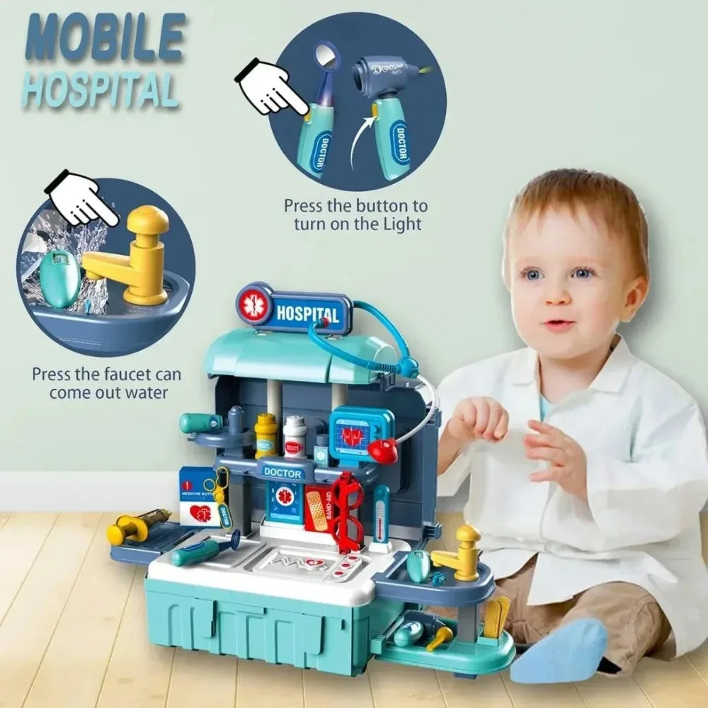 Doctor Kit for Kid Pretend Doctor Suitcase Toy for Toddler with Stethoscope Medical Checkup Role Play Birthday Gift for Boy Girl