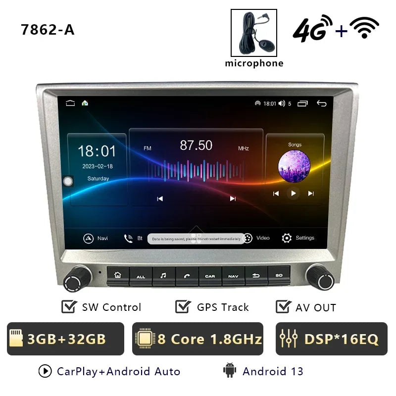 CHSTEK Car Radio Wireless Carplay Qualcomm for Porsche 911 997 Boxster Cayman 987 Auto Android 13 Multimedia Player Navigation