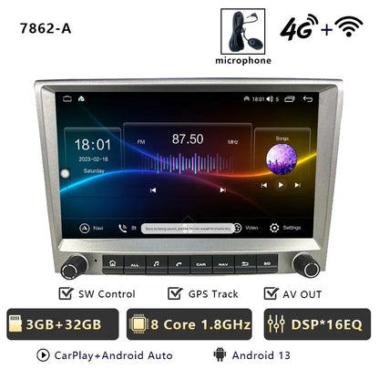 CHSTEK Car Radio Wireless Carplay Qualcomm for Porsche 911 997 Boxster Cayman 987 Auto Android 13 Multimedia Player Navigation