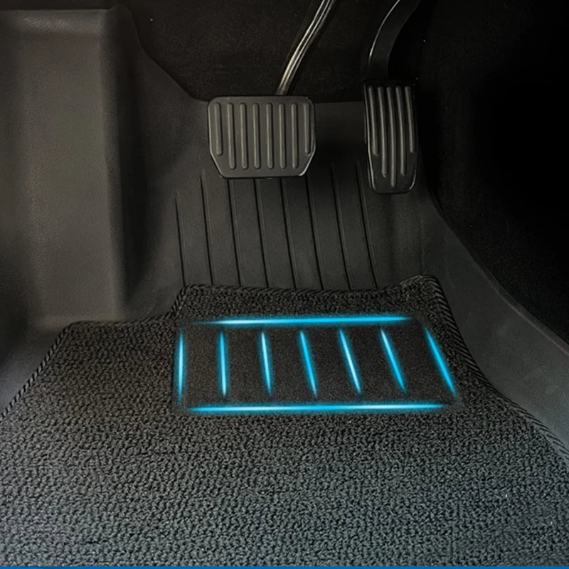 Suitable for Tesla 2021-2024 Model Y Meniscus XPE Floor Mats (Right-Hand Drive, Large Panel with Pedals) Automotive Floor Mats