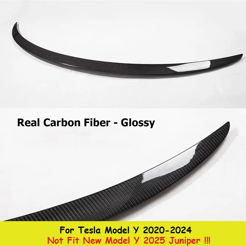 For Tesla Model Y 2024-2020 Spoiler Model 3 Highland 2017-2026 Trunk Wing Real Carbon Fiber Original Modely Car Accessories