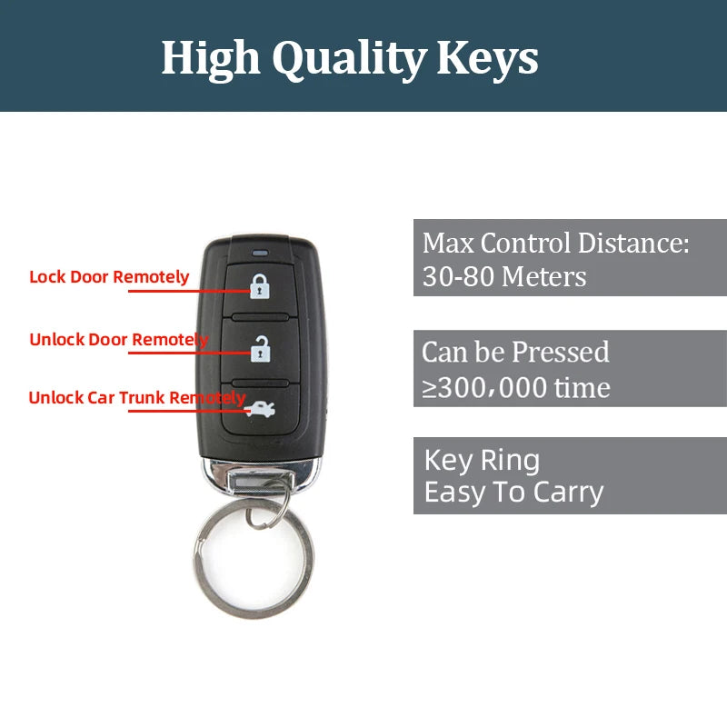 HIPPCRON Car Remote Central Door Lock Keyless System Central Locking And Unlock Car Alarm Kit Universal With 2 Remote Control
