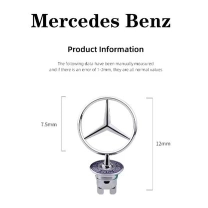 1pcs Accessories 44mm 3D Metal Star Bonnet Hood Logo Emblem Badge for Mercedes Benz AMG W202 W203 W204 W208 W210 W220 W221