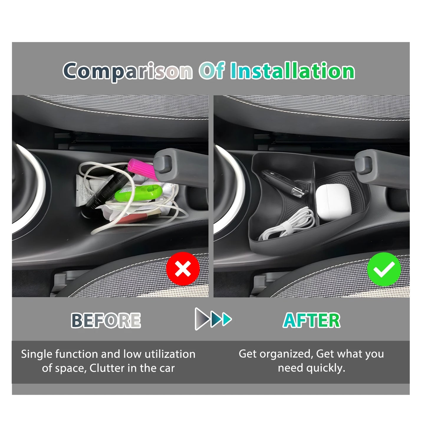 RUIYA for Renault Twingo 3 2014-2024 Car Center Console Storage Box Container Storage Auto Renault Twingo 3 2024 Accessories