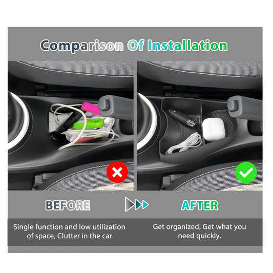 RUIYA for Renault Twingo 3 2014-2024 Car Center Console Storage Box Container Storage Auto Renault Twingo 3 2024 Accessories