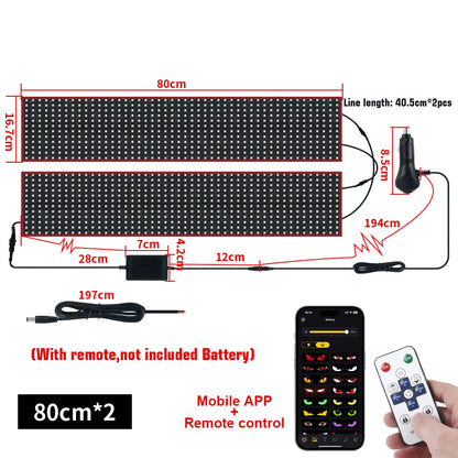 24V Truck Devils Eye Ambient Light LED Matrix Pixel Panel Board Windshield Display DIY Devil eye Animation by App Remote Control