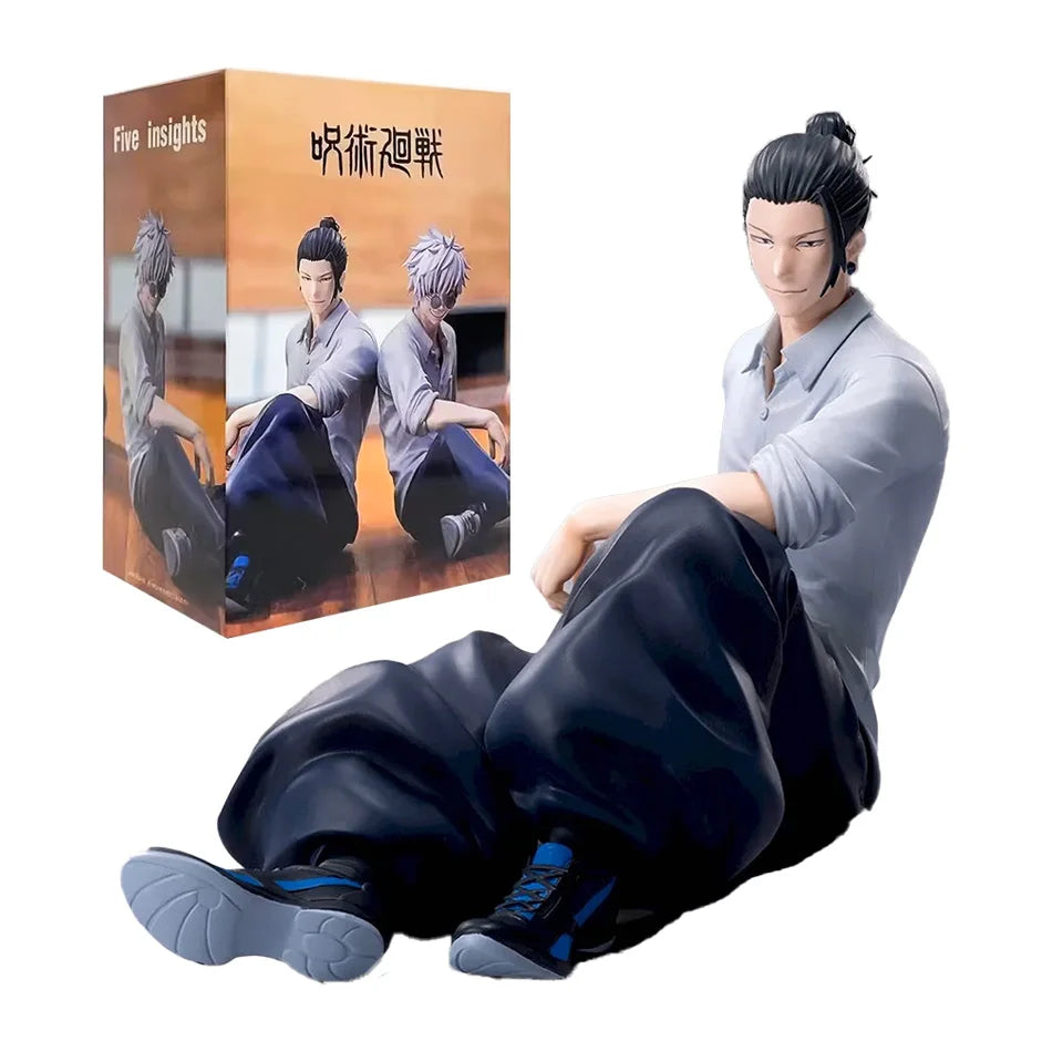 Hot 10CM Jujutsu Kaisen Anime Satoru Gojo & Geto Suguru Yumemirize Sitting Posture Action Figure Genuine Model Figurine Toy