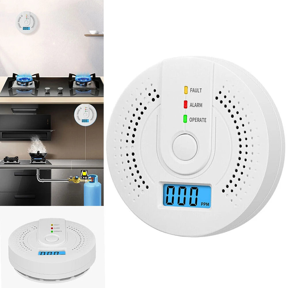 Digital Carbon Monoxide Detector Sound Warning Battery Powered CO Gas Monitor Alarm Detector Portable CO Detector Home Use