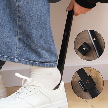 Useful 30/55cm Magnetic Shoehorn Flexible No-Bend Shoe Puller Wooden Handle Lazy Shoe Horn for Elderly, Pregnant Women