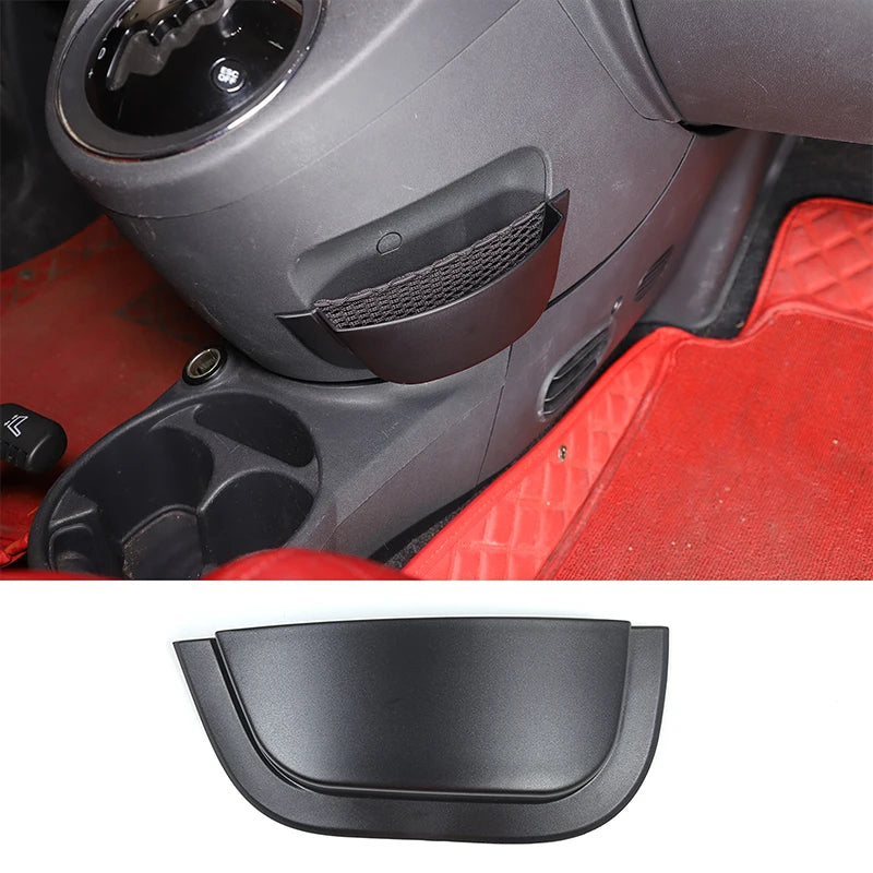 For Fiat 500 2011-2017 ABS black car center console side storage box mobile phone box key box car storage box accessories