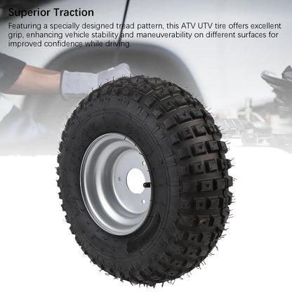 16X8-7 Tire with Rim Replacement 7 Inches Excellent Road Grip Puncture Proof Go Kart Tire for  Cart Garden Lawn Mower