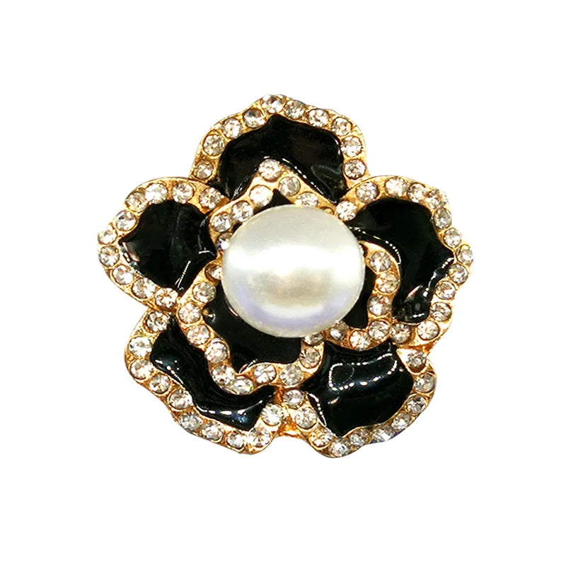 1/20pcs Black Metal Shoe Charms Bling Flower Luxury Bag Perfume Shoe Accessories Women Men Clog Buckle Sneaker Sandal Decoration