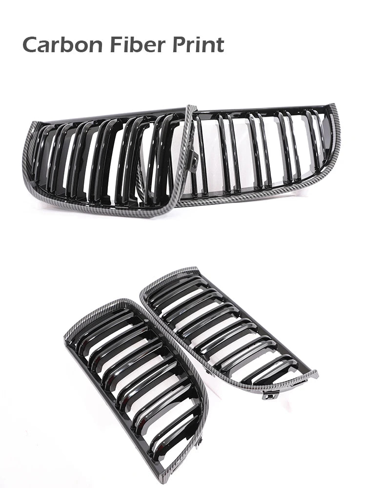 Carbon Fiber Chrome M Color Chrome Gloss Matte Black Grille Kidney Grill For BMW 3 Series E90 E91 Pre-Facelift 2005-2008 320 330