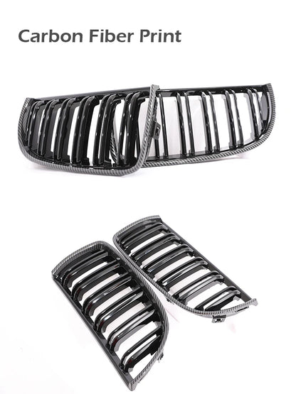 Carbon Fiber Chrome M Color Chrome Gloss Matte Black Grille Kidney Grill For BMW 3 Series E90 E91 Pre-Facelift 2005-2008 320 330