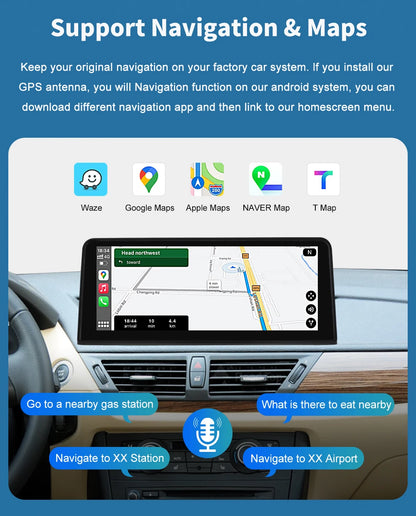 1920*720 Linux Touch Screen Wireless Carplay Android Auto Car Multimedia Player Display For BMW X1 E84 2009-2015 CIC