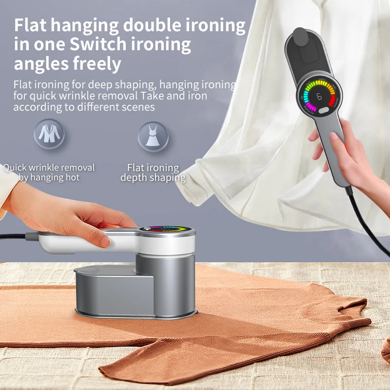 2-in-1 Portable Handheld Steam Iron Garment Steamer Mini Travel Ironing Machine Automatic Clothing Steam Generator for Home Dorm