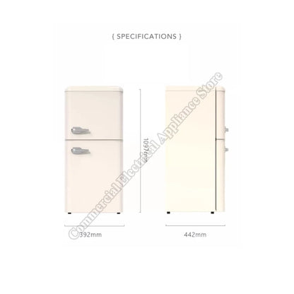 Refrigerator Retro-Style Viral Double-Door Separate Fridge And Freezer Compartments Energy Efficient Mini Refrigerator
