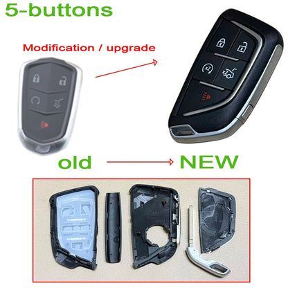 4 5 Buttons Original-Size Car Key Fob Shell Case Housing for Cadillac XT4 CT6 ATS Escalade ESV DTS ELR STS Xt5 XTS CTS SRX ATSL