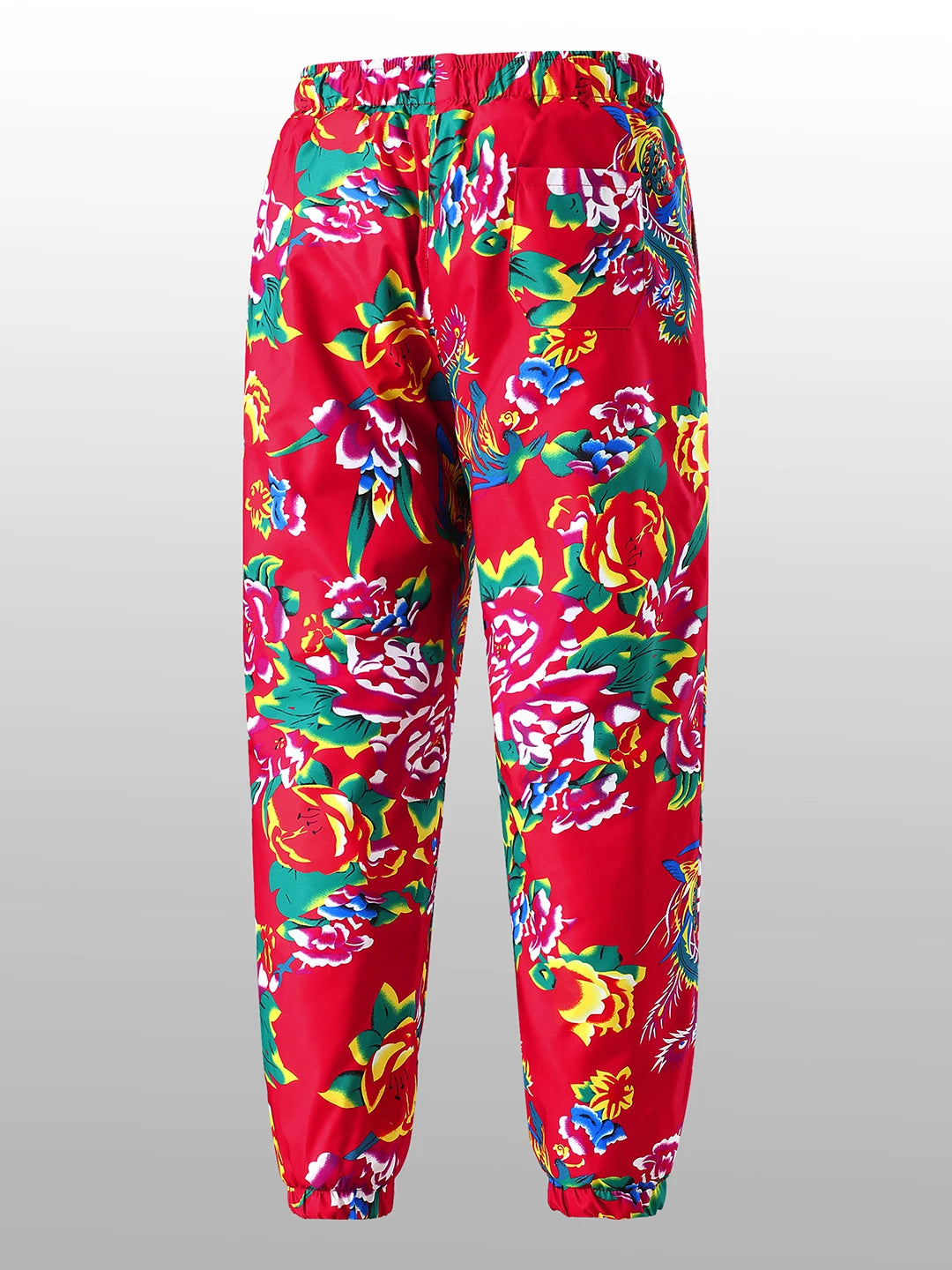 Thiened Cotton Pants for Men Winter Floral Print Warm Casual Straight Leg Long Trousers Trendy Youth Sle Floral Pattern