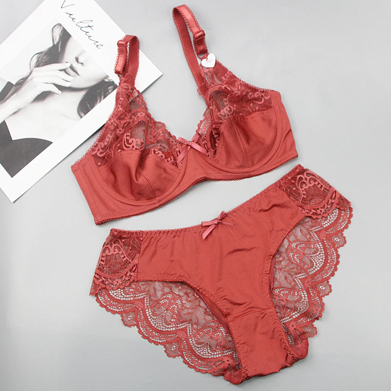 2024 New Sexy 34/75 36/80 38/85 40/90 42/95 44/100 BCDE Bras Set For Women Push Up Underwear Lace Bow Ladies Lingerie