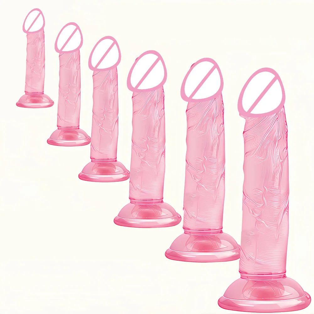 Realistic Anal Butt Plug Soft Jelly Dildo Suction Cup G Spot Anal Vaginal Masturbators Penis Dick Adult Sex Toys For Women Men