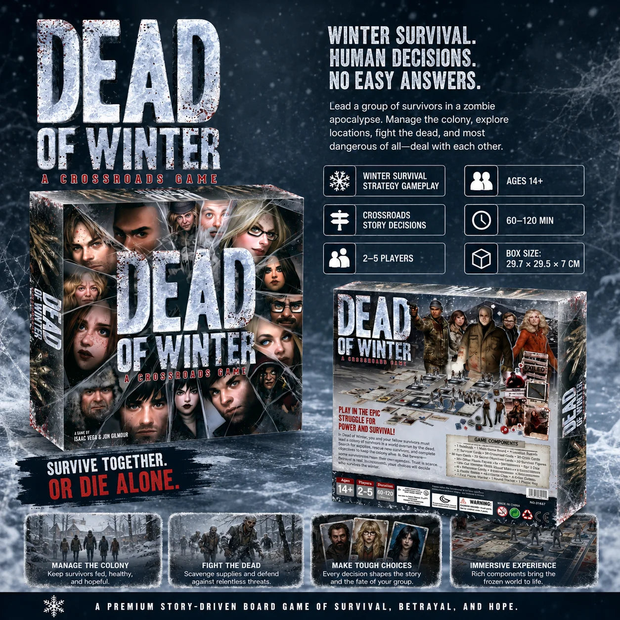 Dead of Winter Crossroads Zombie Survival Cooperative Strategy Board Game Teens Adults English Version