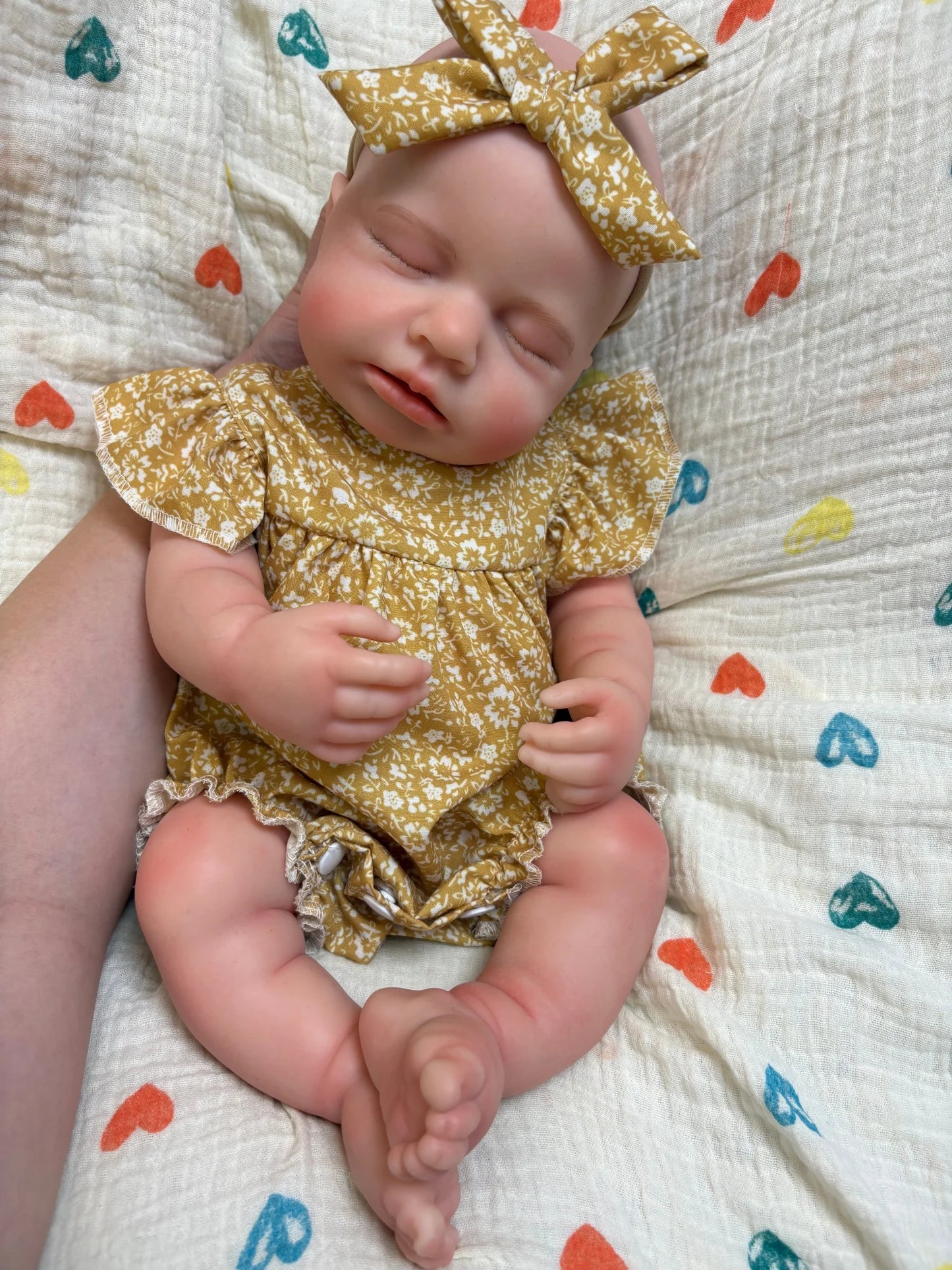 OtardDolls 18-inch Sleeping Loulou Realistic Painted Skin Silicone Reborn Doll Anatomically Correct Waterproof Girl Toy Gift