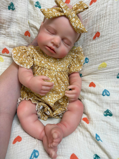 OtardDolls 18-inch Sleeping Loulou Realistic Painted Skin Silicone Reborn Doll Anatomically Correct Waterproof Girl Toy Gift
