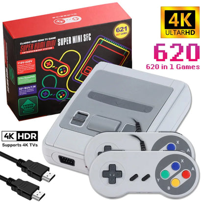 SFC621 Mini Retro Video Game Console 4K HDMI For SNES Home Came Console Built in SFC620 Game with wired Gamepad for Kids Gifts