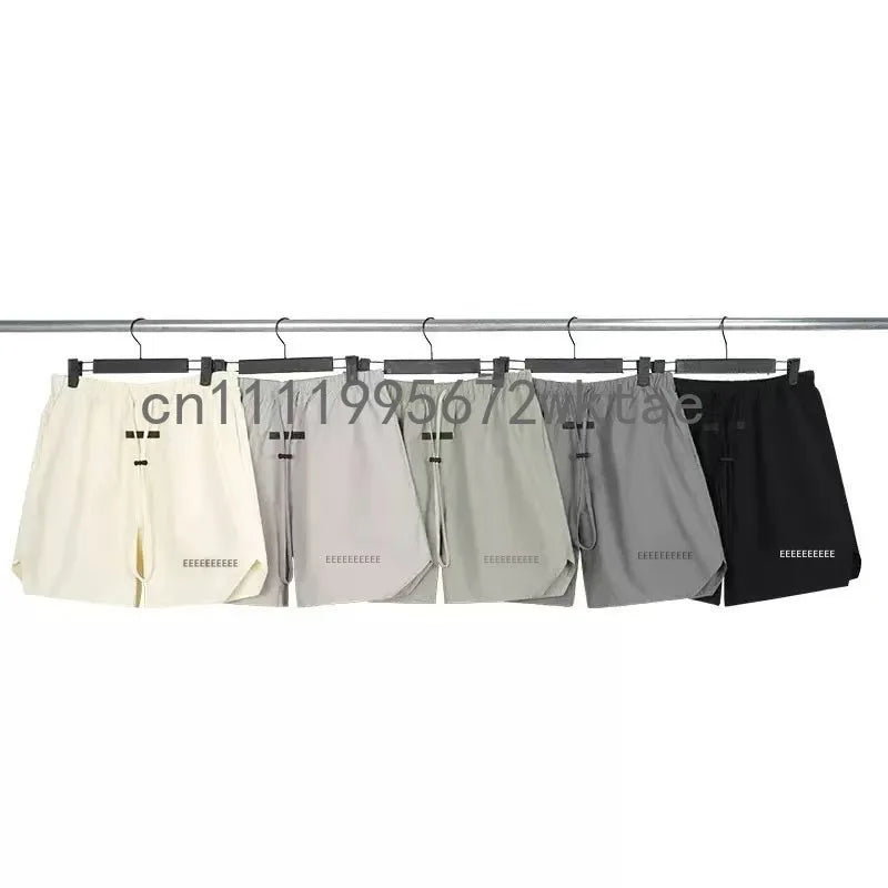 FW21 Classic Men's Nylon Shorts Fashion Design 3M Reflective Letter Shorts High Street Loose Lightweight Beach Five-point Pants