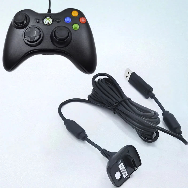 1PC 1.5m USB Charging Cable for Xbox 360 Wireless Game Controller Gamepad Joystick Power Supply Charger Gaming Accessory