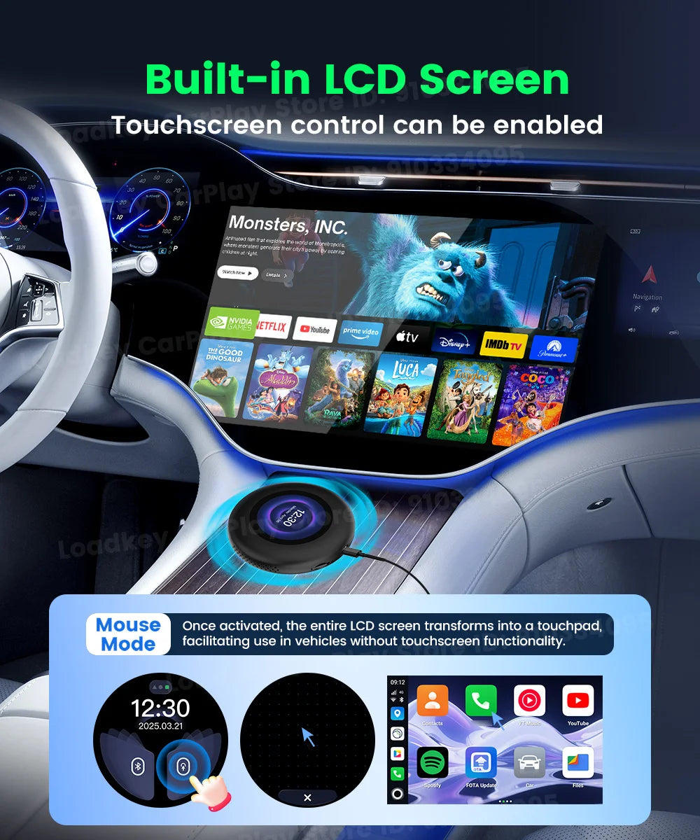 Carlinkit Ultra3 Android Tv Box Android 15 Wireless Carplay Adapter QCM6350 Smart Car Ai Box Carplay For Netflix Youtube 5G LTE