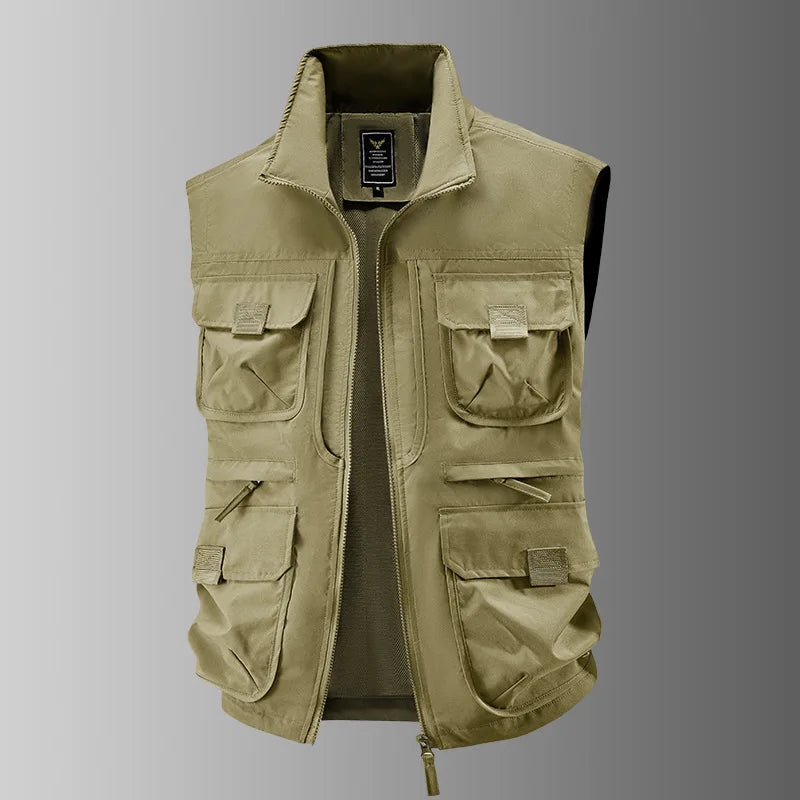 Outdoor Cycling Mountain Climbing Fishing Hiking Fashionable Tourism Camping Solid Color Versatile Casual Workwear, Loose Vest