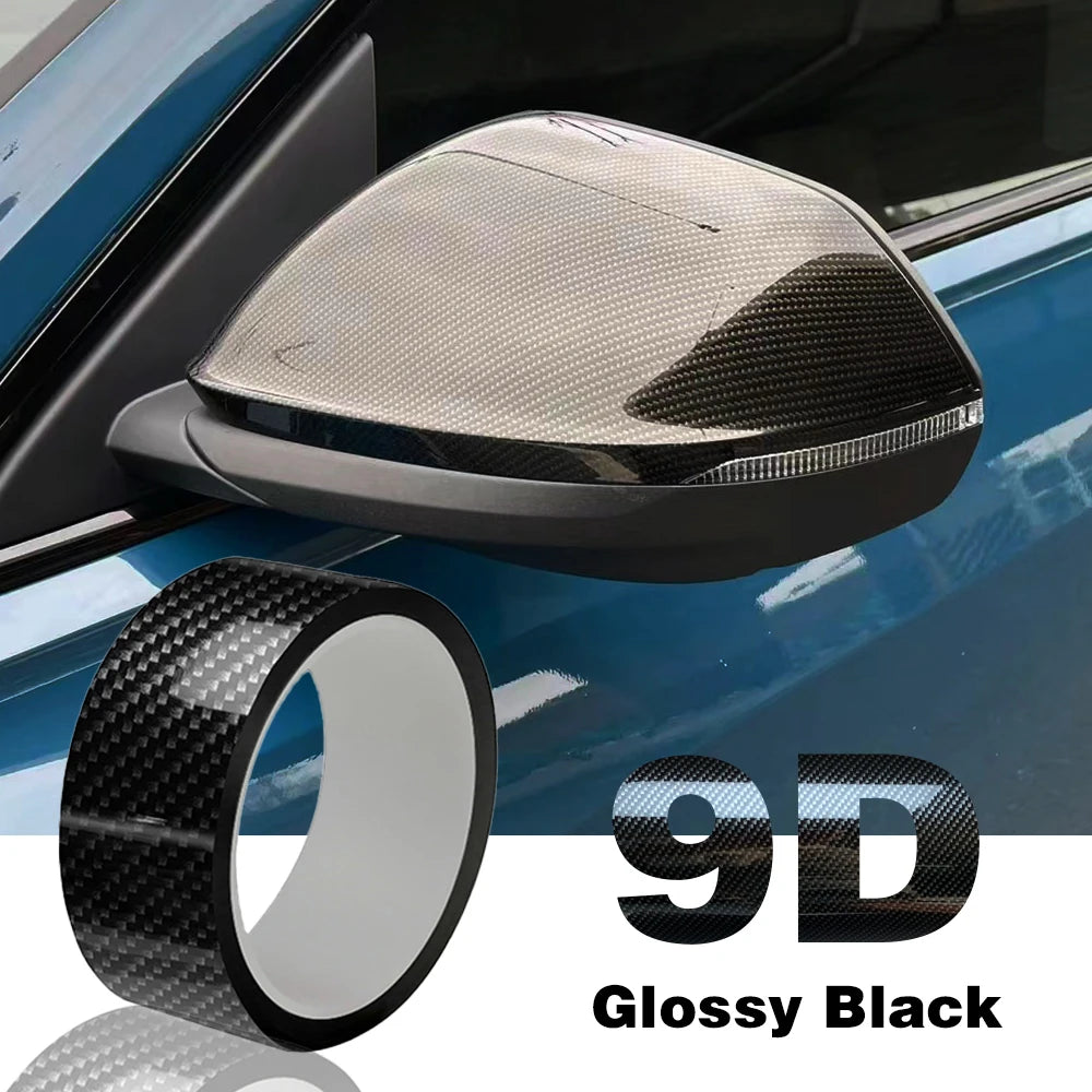 9D Carbon Fiber Vinyl Wrap Film Gloss Black Anti Scratch Waterproof Car Stickers DIY Protective Film Universal Auto Accessories