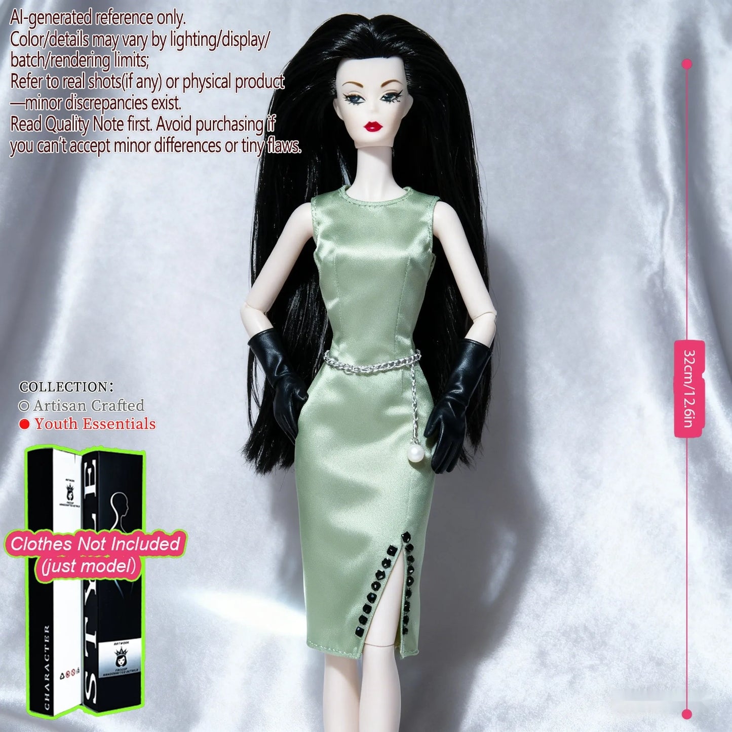 1/6 Scale 12-Joint BJD Doll, Realistic Changeable Makeup, Premium Craft Display (No Clothing)