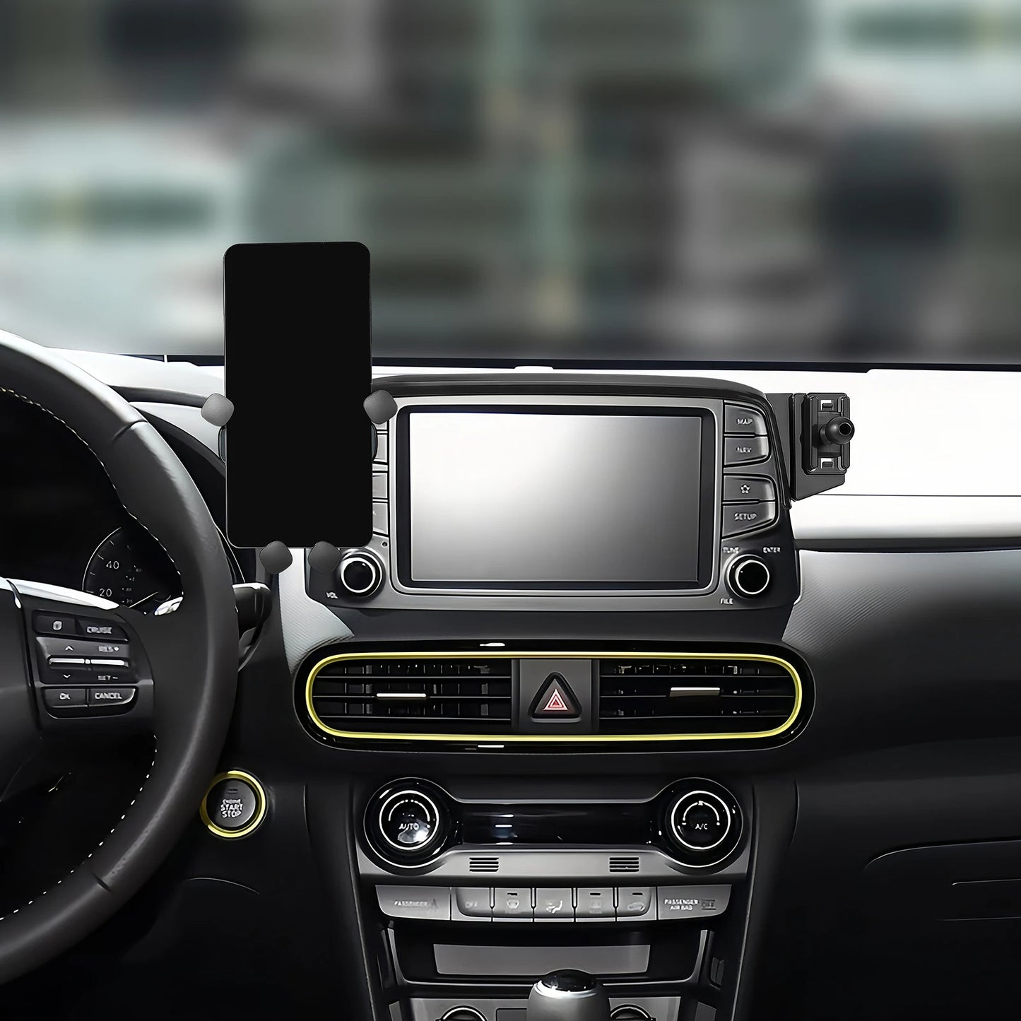 Special For Hyundai Kona 2017-2023 Phone Holder Central Navigation Fixed Base GPS Stand Mobile Phone Mounts Smartphone Bracket