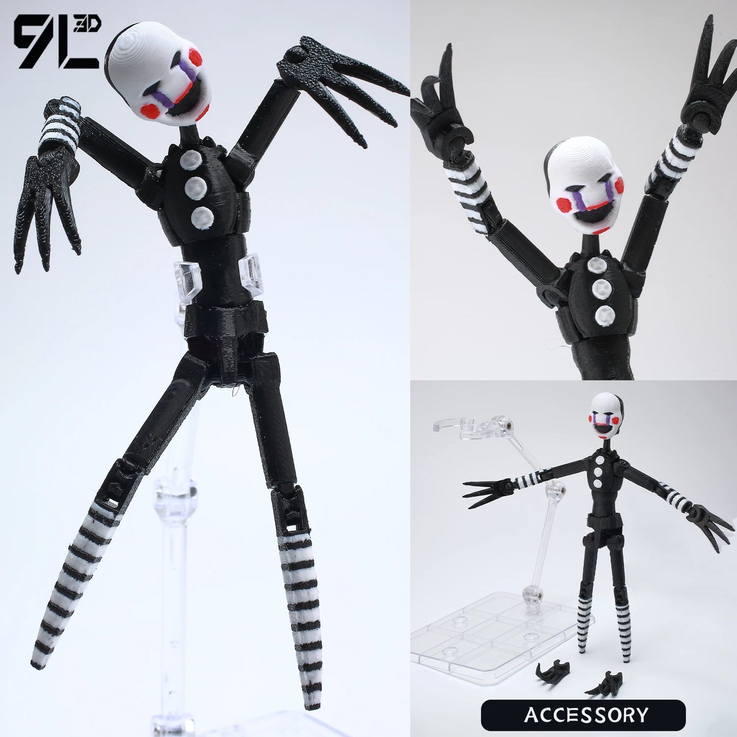 9L3D Printed Horror Game FNAF Freddy Fazbear's Purple Guy Toy Action Figures Anime Model Lucky13 Dummy Titan13 Collectible Model