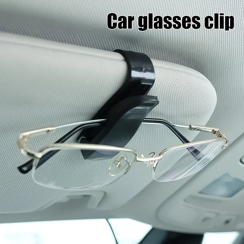 2/1pcs Auto Sun Visor Glasses Box Sunglasses Clip Card Ticket Holder Stand Universal Fastener Case Eyeglasses Car Accessories