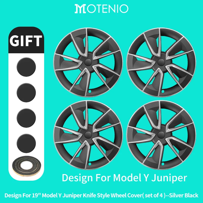 4PCS for New Tesla Model Y 2025-2026 Juniper 19in Turbine Style Hubcap Rim Cover Accessories Hub Cap Automobile Wheel Cap