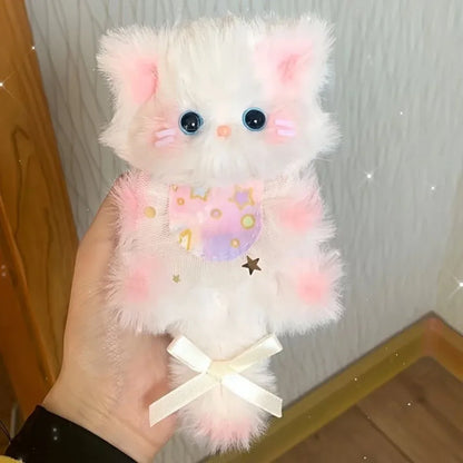 High Quality Cute Handmade Twisty Stick Little Cat Pendant Keychain Plush DIY Material Package Gifts Twist Bar Kitten Doll Toy