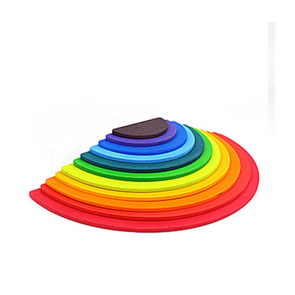 Wooden Rainbow Block Colorful Stacking Building Block Children Open-shaped creative building blocks Montessori Educational Toy
