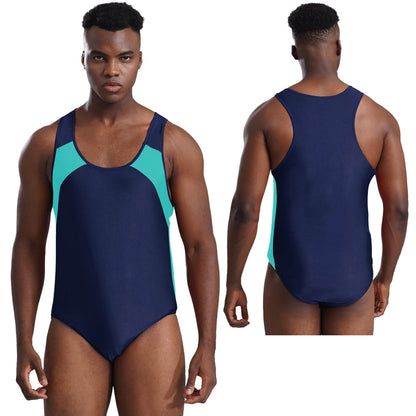 Men's Sleeveless Wrestling Singlet Leotard Racer Back Tank Bodysuits Gymnastics Fitness Jumpsuits Shapwear Ballet Dancewear
