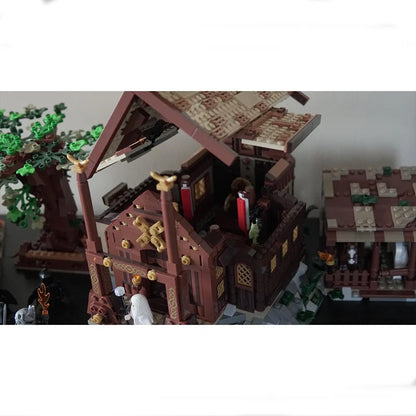 MOC Magic Ring Movie Medieval Building Blacksmith Shop Model DIY Assembly Building Blocks Toy Children's Gift