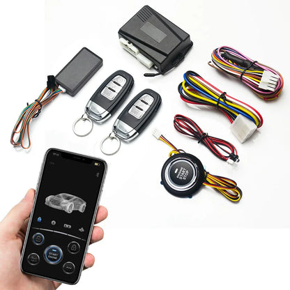 12V Car Remote Starter Start Stop Button Universal Centra lization Anti Theft Engine Lock Alarm System Auto Remote Starter