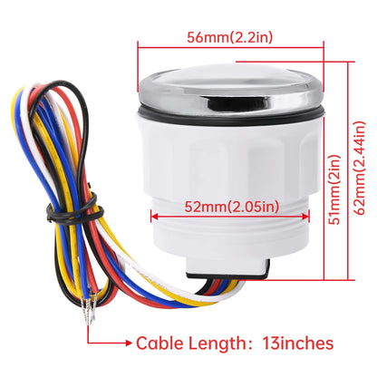 Car Marine Boat Boost Alarm Gauge 2‘’52mm Oil pressure Meter Water Level Fuel Temperature 12V 24V Voltmeter Accessories Meter
