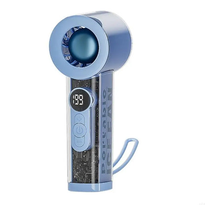 Portable Handheld Fan Rechargeable Clear Shell Cooling Fan for Outdoor Activities, Travel, Working Easy to Carry