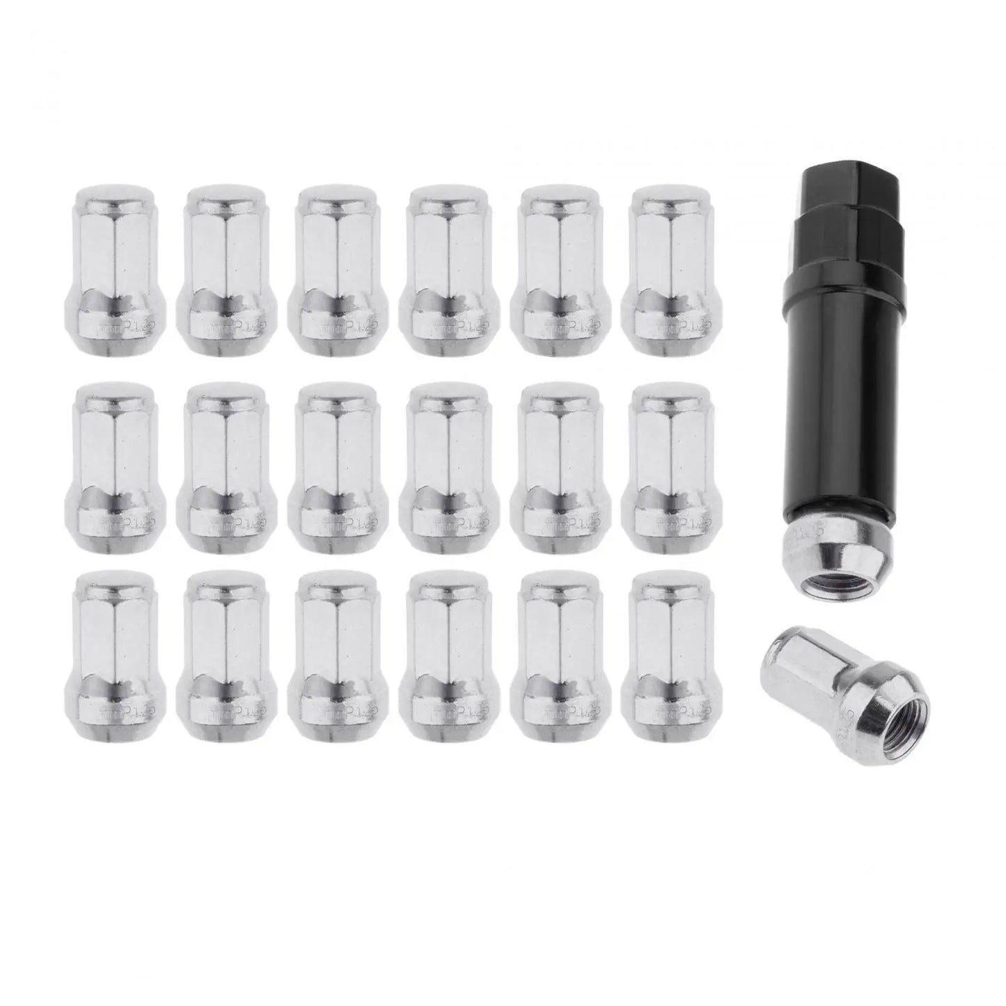 Wheel Lug Nuts Replacement Set M12 Cold Forged Carbon Steel Socket Key for Automotive Tire Maintenance