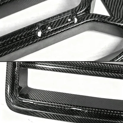 Real Dry Carbon Fiber Trim For BMW G87 M2 2023-2025 Car Front Bumper Grille Racing Grills Mesh Cover Auto Exterior Accessories